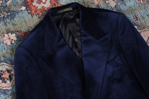 Deep Blue Velvet Blazer – Inspired by Classic Men’s Velvet Suits Plus Size
